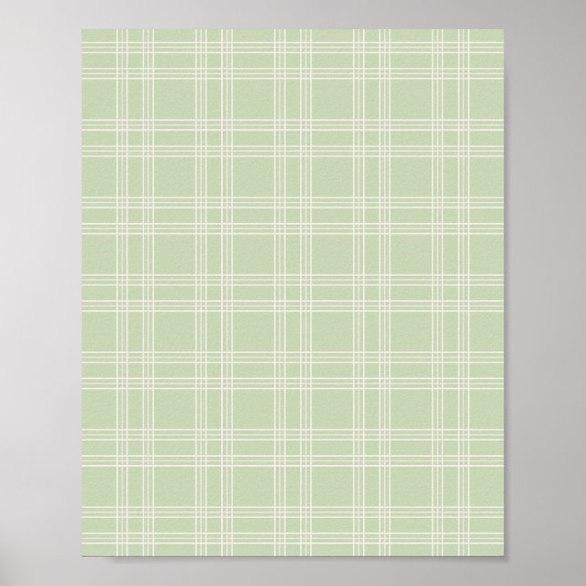 Póster Pastel Green Gingham (Frente)