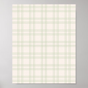Póster Pastel Green Y Cream Gingham