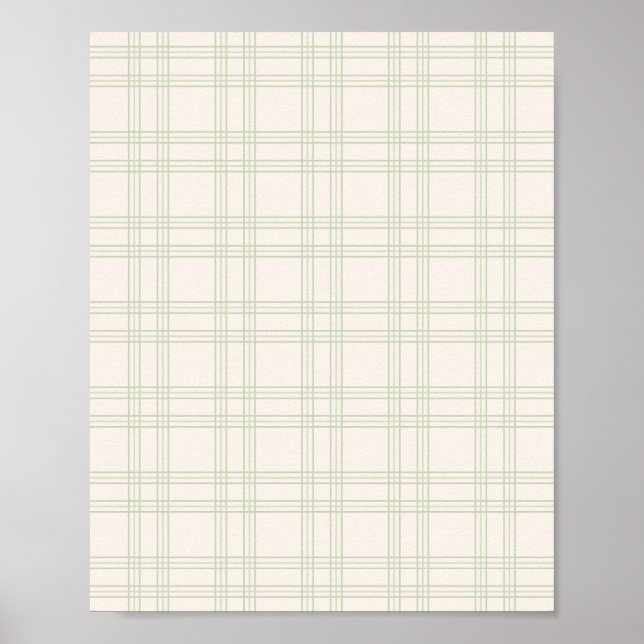 Póster Pastel Green Y Cream Gingham (Frente)