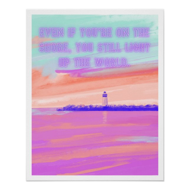 Poster pastel lighthouse quote aesthetic dreamy (Anverso)