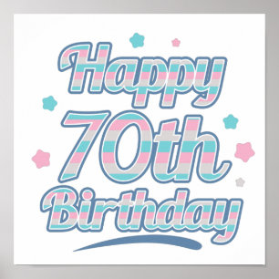 Póster Pastel lindo celebrando el 70 cumpleaños