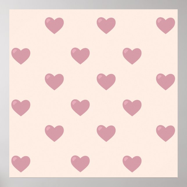 Póster Pastel Love Hearts (Frente)