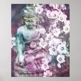 Póster *~* Pastel Meditación Zen Buddha Meditar Flores