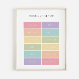 Póster Pastel Mes del año poster