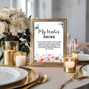 Póster Pastel mi agua se rompió el signo del juego del be