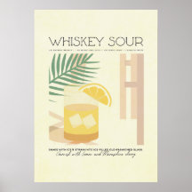 Pastel minimalista en la receta de Whiskey Sour
