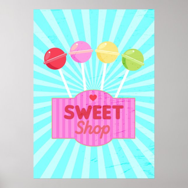 Póster Pastel Pastel Candy Lollipops (Frente)