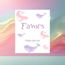 Pastel Pink Lilac Whale Favores