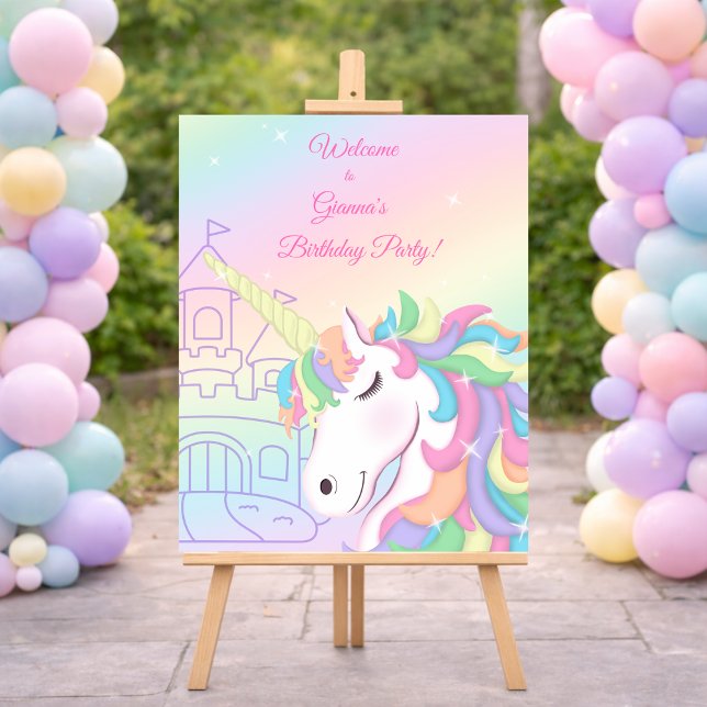 Póster Pastel Rainbow Unicorn Magical Birthday (Subido por el creador)