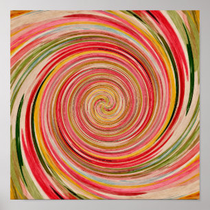 Póster Pastel rosa de color de agua abstracto moderno