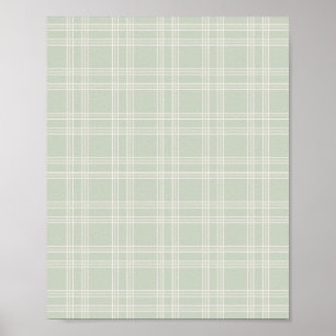 Póster Pastel Sage Green Gingham