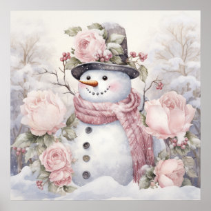 Póster Pastel Snowman Poster