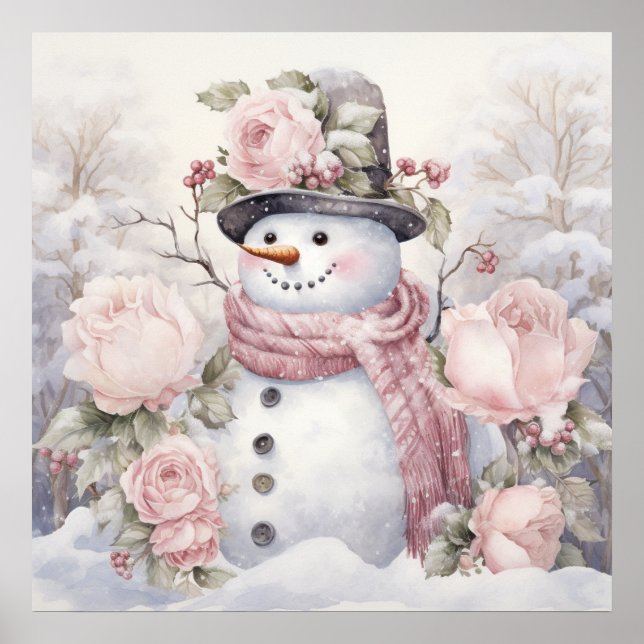 Póster Pastel Snowman Poster (Frente)