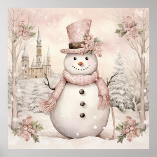 Póster Pastel Snowman Poster