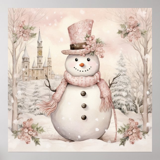 Póster Pastel Snowman Poster (Frente)