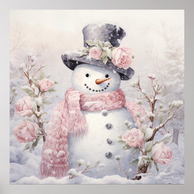 Póster Pastel Snowman Poster (Frente)
