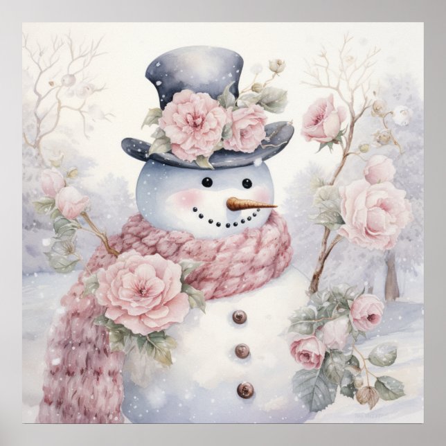 Póster Pastel Snowman Poster (Frente)