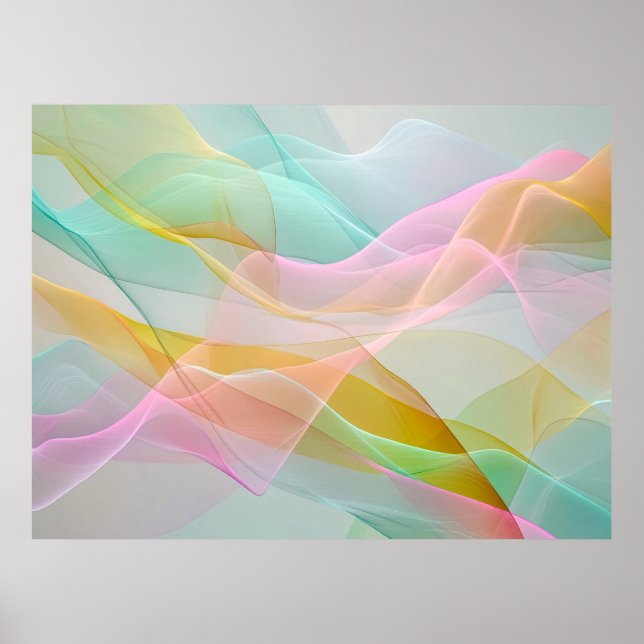 Póster Pastel Symphony of Floating Sheer Ribbons (Frente)