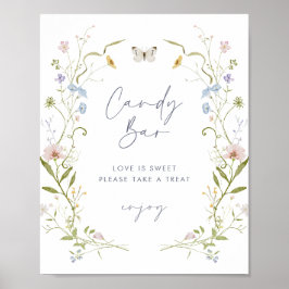 Póster Pastel Wildflower Bridal Shower Candy Bar