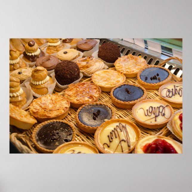 Póster Pastelerías Francesas, París, Francia (Frente)