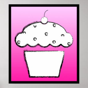 Póster pastelito de cerezo