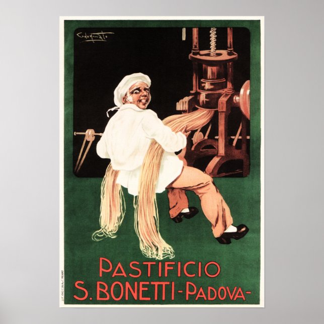 Póster PASTIFICIO S BONETTI Padova Italia Anuncio de past (Frente)