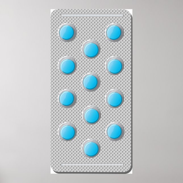 Póster Pastillas Azules En Un Poster De Paquetes (Frente)