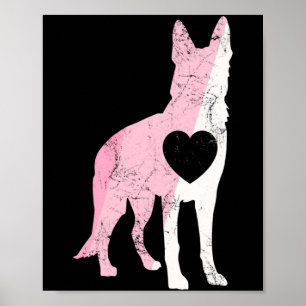 Póster Pastor Alemán Día de San Valentín Cuddly Amor Perr