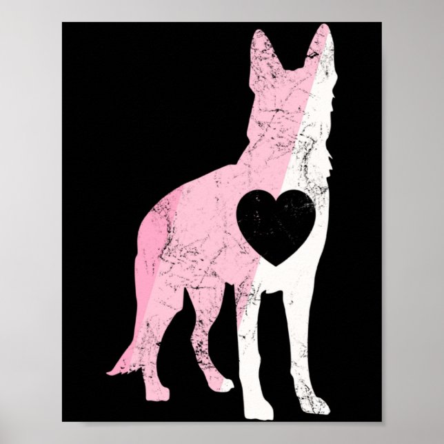 Póster Pastor Alemán Día de San Valentín Cuddly Amor Perr (Frente)