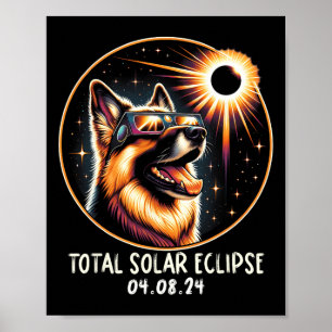 Póster Pastor Alemán Eclipse Con Gles Abril 8 2024
