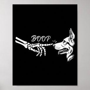 Póster Pastor Alemán Mano de Esqueleto Boop Halloween Mas