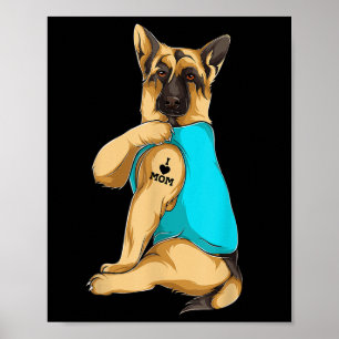 Póster Pastor Alemán Me Encanta Mamá Tattoo Apparel Perro