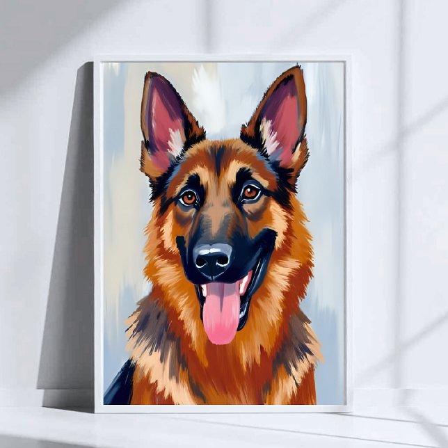 Póster Pastor Alemán | Perro Acuarela Mascota (Subido por el creador)