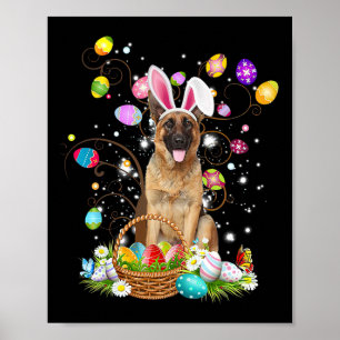 Póster Pastor alemán perro de Pascua Caza de Huevos Byske