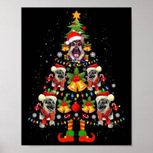 Póster Pastor alemán perro de Santa Hat navidad navidad