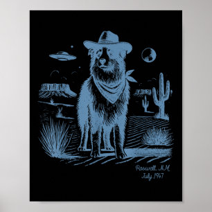 Póster Pastor Australiano Aussie Vintage Ufo Occidental
