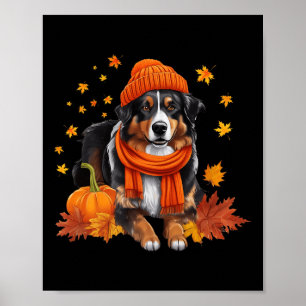 Póster Pastor Australiano de Acción de Gracias Calabaza P
