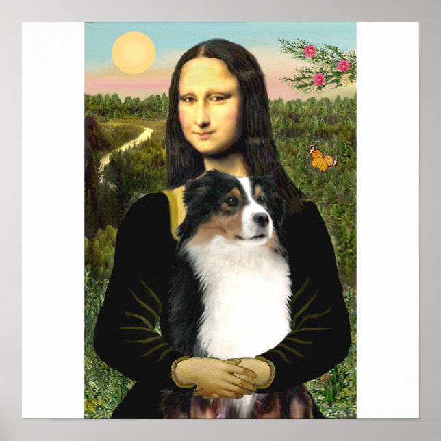 Póster Pastor Australiano de Mona Lisa (Tri) (Frente)