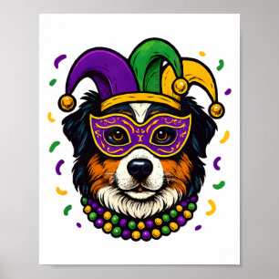 Póster Pastor Australiano Perro Aussie Carnaval de Mardi