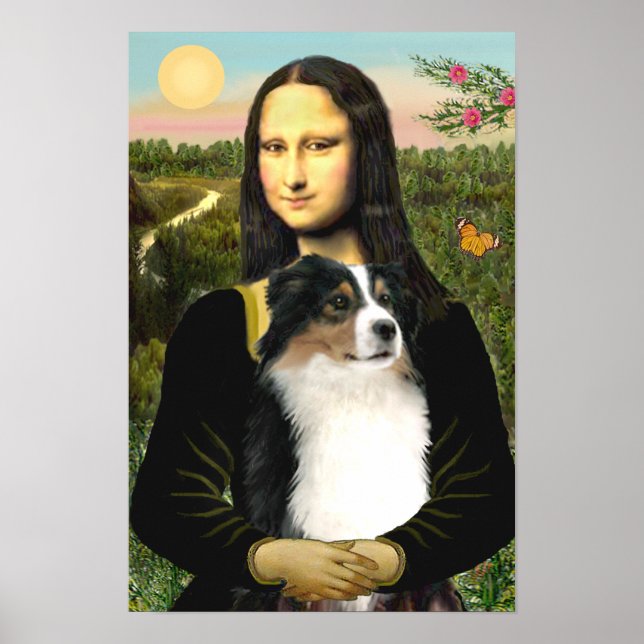 Póster Pastor Australiano (tri) y Mona Lisa (Frente)