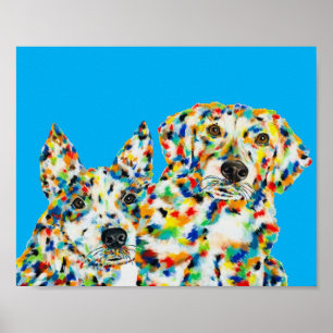 Póster Pastor Australiano y Plott Hound