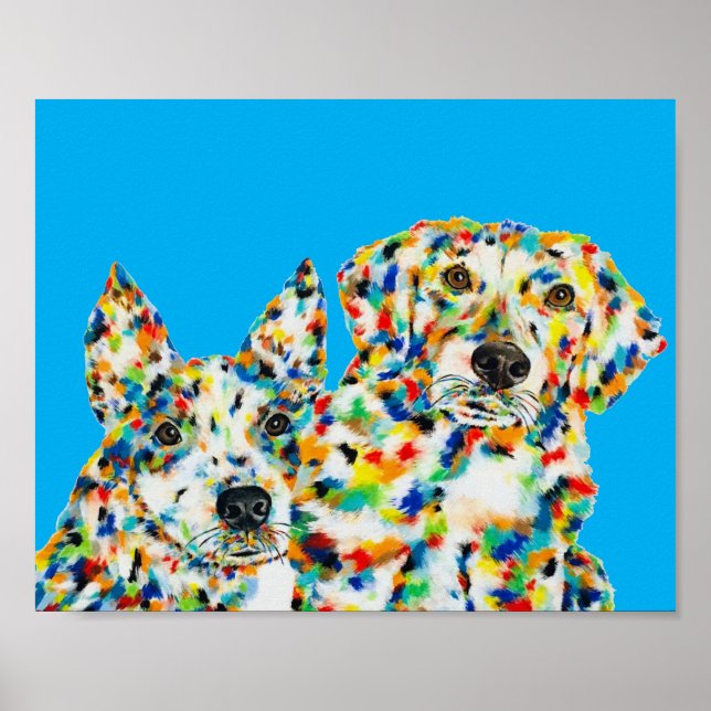 Póster Pastor Australiano y Plott Hound (Frente)