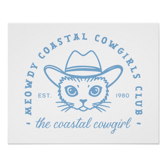 Póster Pastor de playa estético de vaquera costera (Anverso)