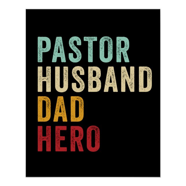 Póster Pastor Esposo Papá Hero - Día del Padre Cristiano (Anverso)