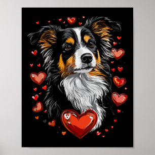 Póster Pastor Miniatura Americano Día de San Valentín