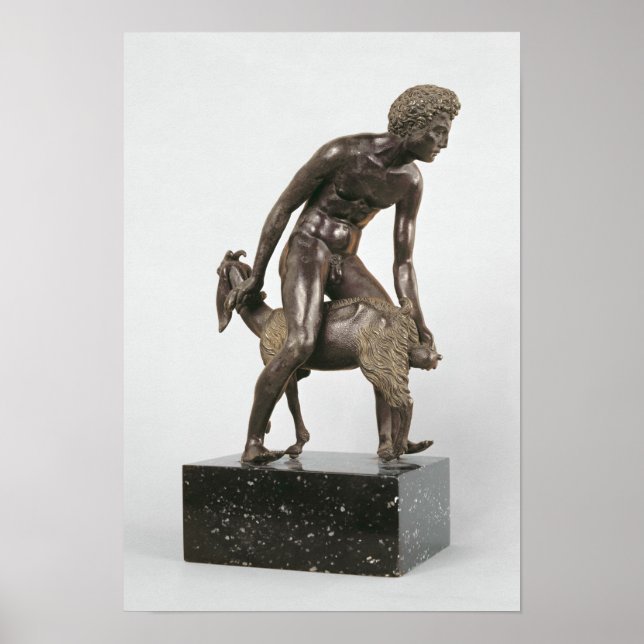 Póster Pastor oreando una cabra (Frente)