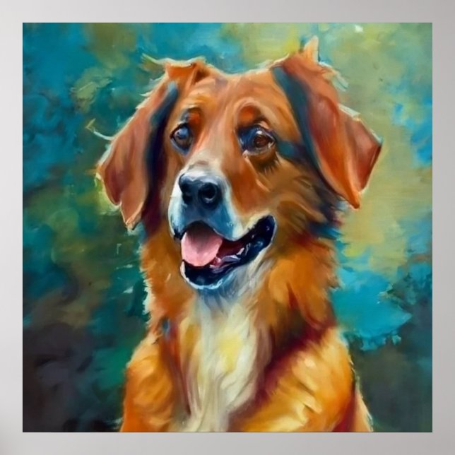 Póster Pastor vasco - Retrato de perro (Frente)