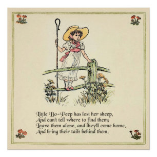 Póster Pastorcita: Clásico de Kate Greenaway para la infa