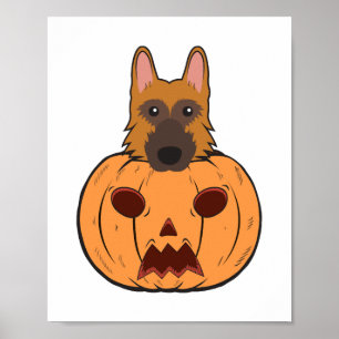 Póster Pastores Alemanes De Halloween Atrapados En Una Ca