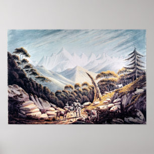 Póster Pastores de Nepal en los Himalayas, 1826